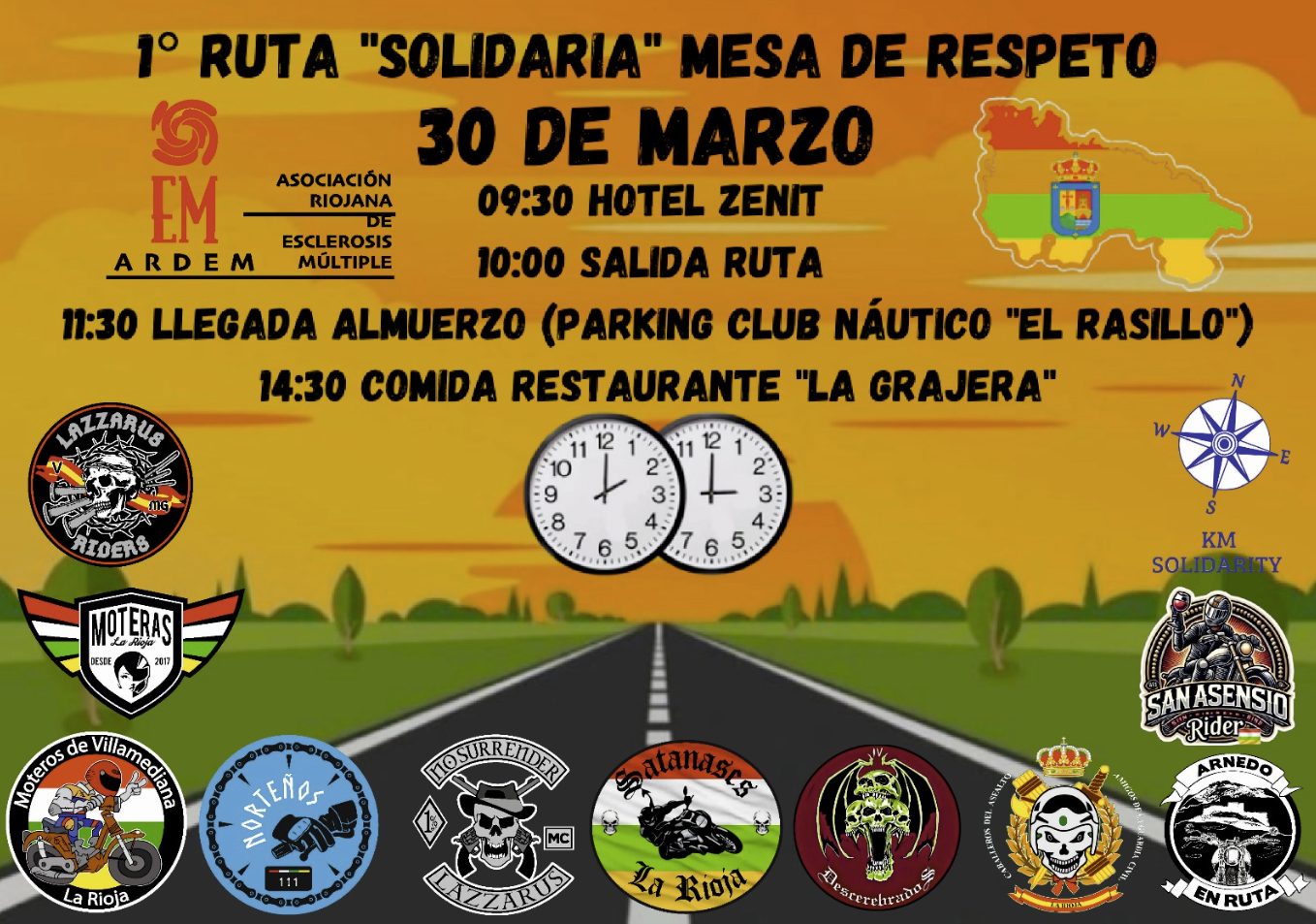 1ª Ruta motera La Rioja en beneficio de ardem